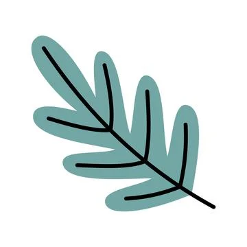 Nature Simple Leaf Hand-Drawn Organic Doodles Vector Stockillustratie