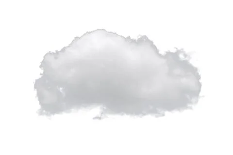 Nature single white cloud isolated on white background. Stock Photos