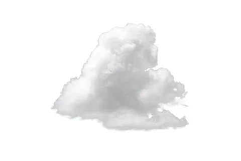 Nature single white cloud isolated on white background. Stock Photos