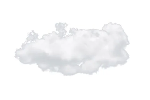 Nature single white cloud isolated on white background. Stock Photos