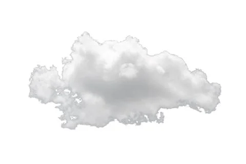 Nature single white cloud isolated on white background. Cutout clouds eleme.. Stock Photos