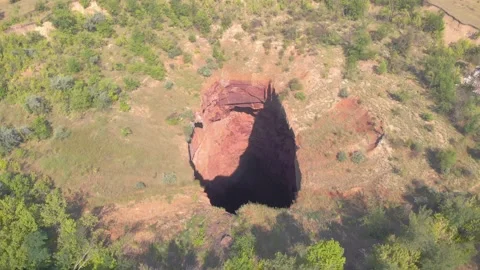 The Nature Sinkhole Stock Footage 137012361