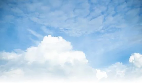 Nature Sky Cloud Blue Background Paronama Web Cloudy summer Winter Season Stock Photos