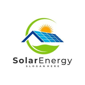 Nature Solar logo vector template, Creative Sun energy logo design concepts Stock Illustration