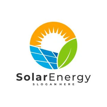 Nature Solar logo vector template, Creative Sun energy logo design concepts Stock Illustration