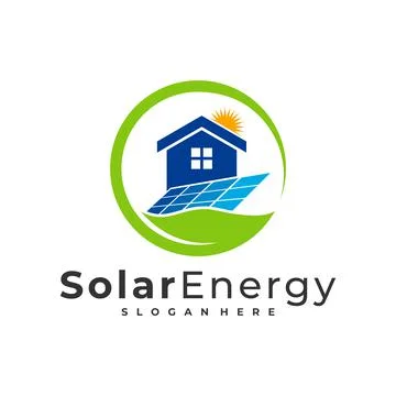 Nature Solar logo vector template, Creative Sun energy logo design concepts Stock Illustration