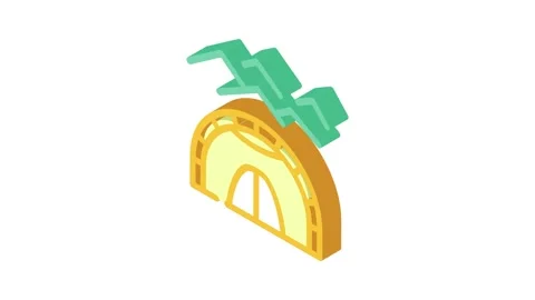 Nature spend time headache treatment isometric icon animation Stock Footage 327294002