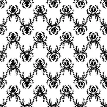 Nature spider pattern seamless vector Stock Illustration