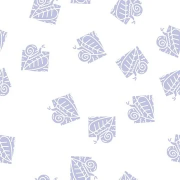 Nature spring glyph seamless pattern Stockillustratie