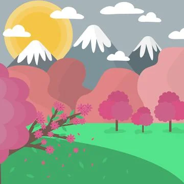 Nature spring landscape Stock Illustration