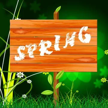 Nature spring representing green warm and countryside Иллюстрация