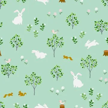Nature on springtime seamless pattern for decorative,kid product,fabric,tex.. Stock Illustration