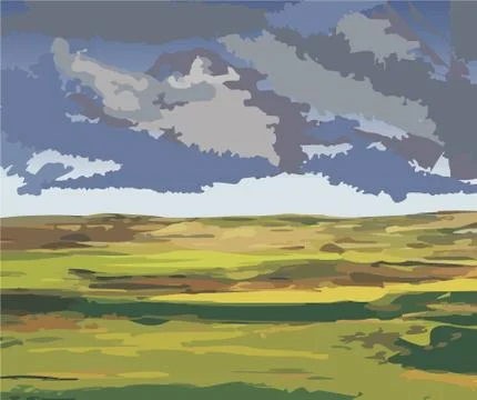Nature before the storm - vector illustration イラスト素材