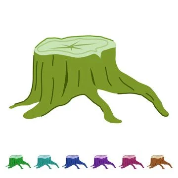 Nature stump vector cartoon graphic Stock Illustration