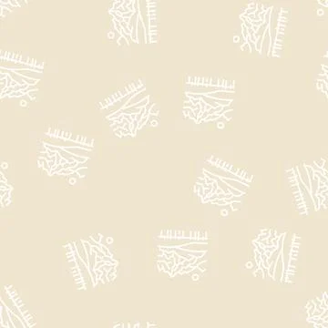Nature summer line seamless pattern Illustrazione stock