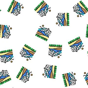 Nature summer vector seamless pattern Stock Illustration