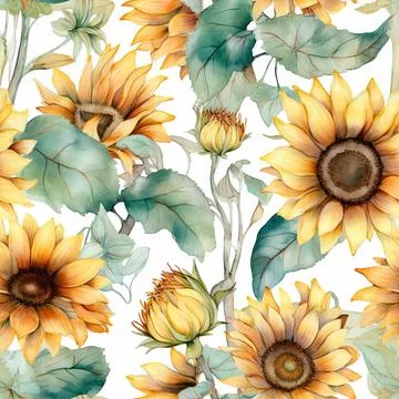 Nature sunflower pattern design line, arts. Hand drawn outline design for f.. Stock Illustration