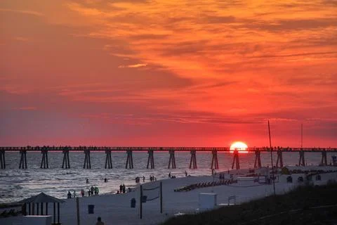 Nature sunset beach landscape Stock Photos