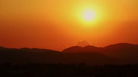 Nature sunset at mountains with clouds. Time Lapse in Mexico Puebla Stock Footage 220527287