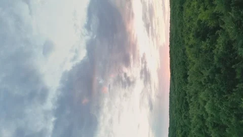 Nature with sunset sky Stock Footage 240944355