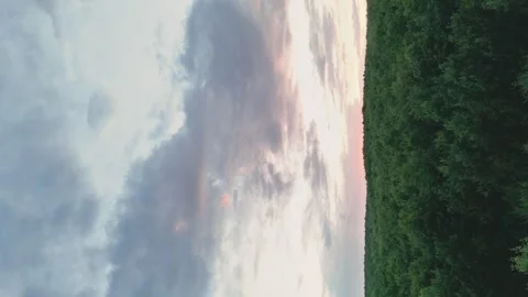 Nature with sunset sky Stock Footage 241996406