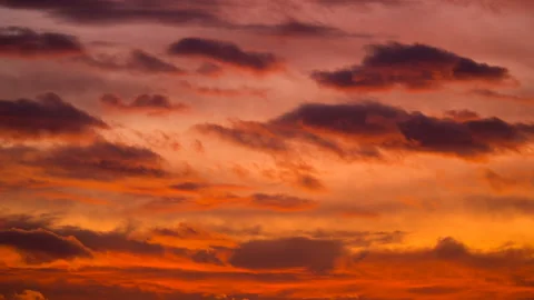 Nature sunset sky sun, clouds timelapse red orange light, background bright 4K Stock Footage 98449884