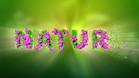 NATURE Text 3D Motion Graphics Stock Footage 29646493