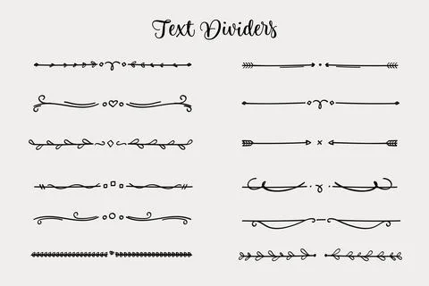 Nature text divider hand drawn text layout separator decoration element col.. Stock Illustration