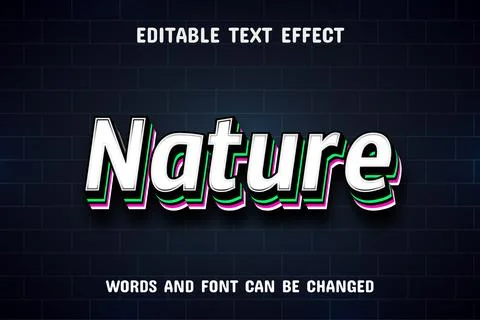Nature text - editable text effect Stock Illustration