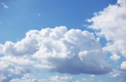 Nature, texture and environment with clouds in blue sky for heaven, peace and Fotos Stock