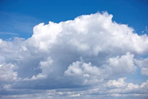 Nature, texture and environment with clouds in blue sky for heaven, peace and Fotos Stock