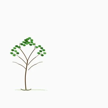 Nature themed text template (white page) with a tree on left Stock Illustration