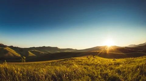 Nature time lapse of sunset sky and mountains Stock Footage 51497133