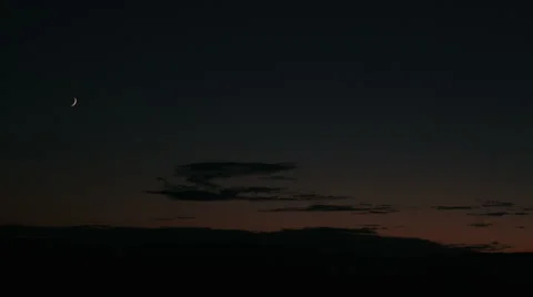 Nature Timelapse 008 sunset moon Stock Footage 46153108