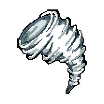 Nature tornado pixel art vector illustration Stock Illustration