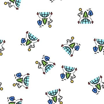 Nature tourism vector seamless pattern Stock Illustration
