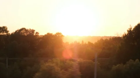 Nature from the train or car window Stock Footage 107230179