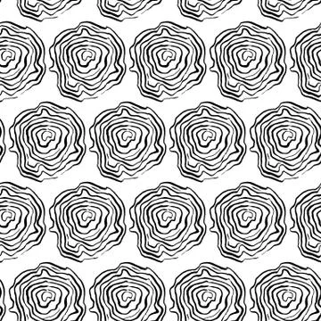 Nature Tree Brush Seamless Pattern Stock Illustration