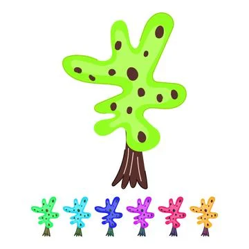 Nature tree doodle flat vector cartoon graphic イラスト素材