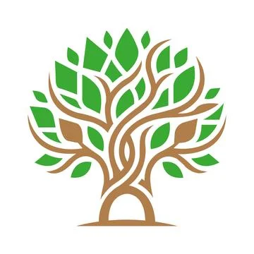 Nature Tree Growth Logo Design for Eco Organic Wellness Business Illustration