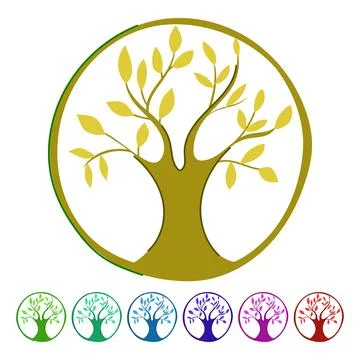Nature tree of life vector cartoon graphic Illustrazione stock