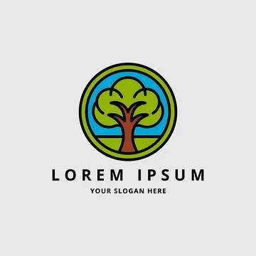 Nature Tree Logo Vector Simple Design Stock Illustration