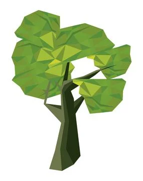 Nature tree lowpoly Stock Illustration