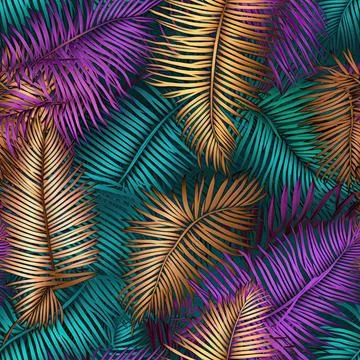 Nature tropical leaves pattern design line, arts. Hand drawn outline design.. Stock Illustration