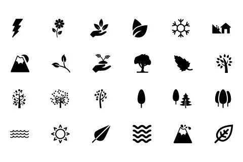 Nature Vector Icons Pack Stock Illustration