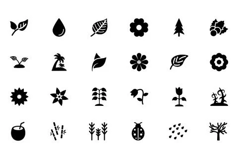 Nature Vector Icons Set Stock Illustration