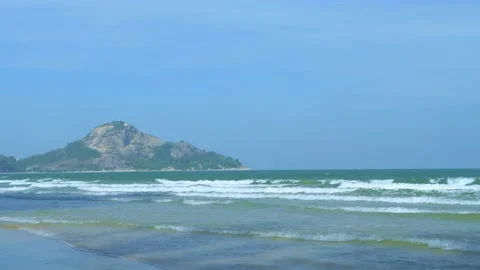 Nature view of 4k Resolution. The waves are hitting the beach. Stock Footage 146709996