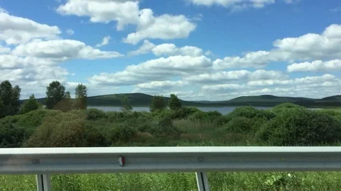 Nature view from the car window Stock Footage 92613912