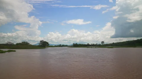 Nature view landscape river and sky background  Stock Footage 221603651