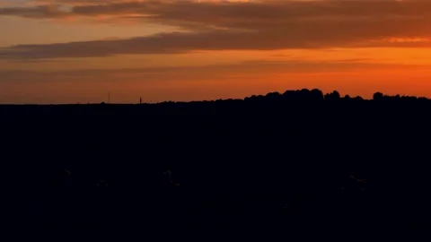 Nature view with sunset in the meadow. Stock Footage 206149423